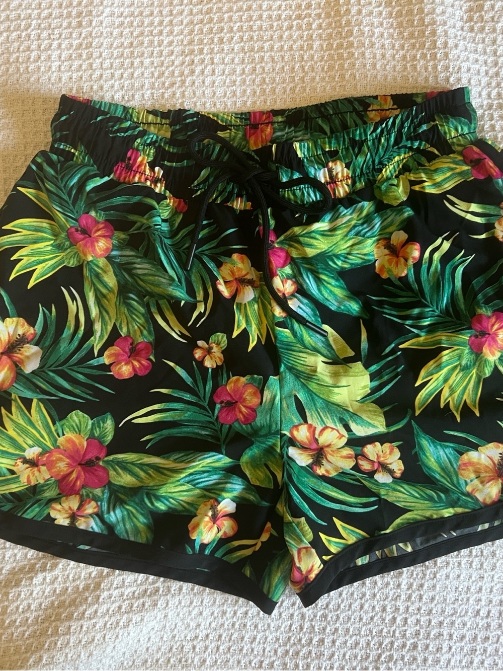 Ideology Black Tropical Floral Athletic Shorts